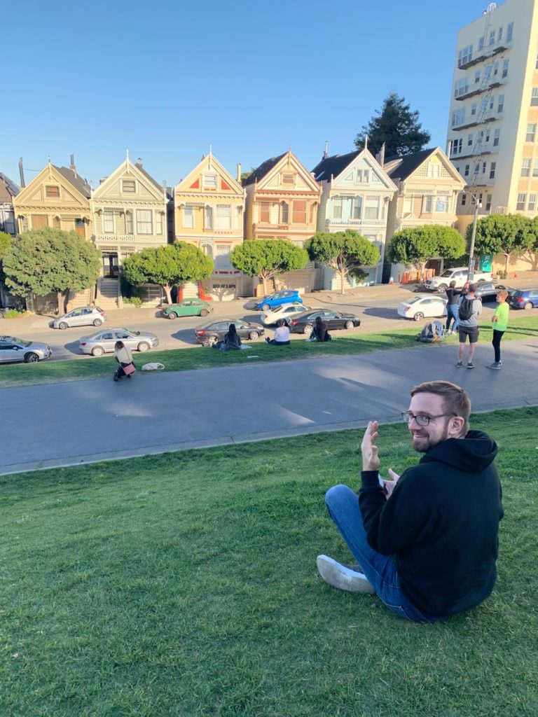Me in front of the painted ladies in San Francisco